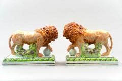 PAIR OF STAFFORDSHIRE LIONS - 2190662