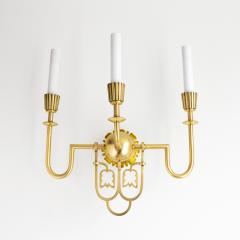 PAIR OF SWEDISH ART DECO TRIPLE ARM SCONCES - 1313680