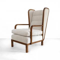 PAIR OF SWEDISH ART DECO WINGBACK UPHOLSTERED ARMCHAIRS - 3620856