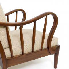 PAIR OF SWEDISH LOUNGE CHAIRS MADE OF STAINED ELM WOOD CIRCA 1940 S - 4153396