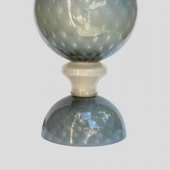 PAIR OF TABLE LAMPS BLOWN GREY MURANO GLASS - 2141831