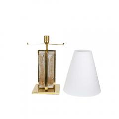 PAIR OF TABLE LAMPS ITALIAN DESIGN GLASS CLEAR GOLD BRASS - 2586122