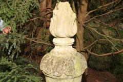 PAIR OF TALL CARVED STONE FLAME FINIALS - 3632245