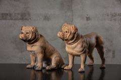 PAIR OF TERRACOTTA BULLDOGS - 1018426