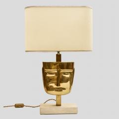 PAIR OF VINTAGE BRASS FACE SCULPTURE TABLE LAMPS - 2141834