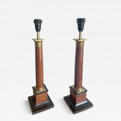 PAIR OF WOOD COLUMN LAMPS - 4412028