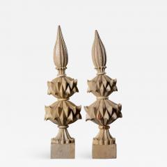 PAIR OF WOOD FINIALS - 1019346