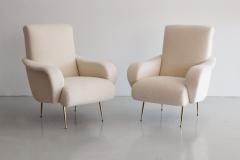 PAIR OF ZANUSO STYLE CHAIRS IN WOOL BOUCL  - 1067886