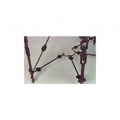PAIR of Outdoor American Victorian wrought iron 4 legged console tables - 4631327
