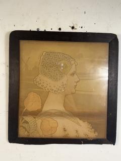 PAUL BERTHON EARLY FRENCH ART NOUVEAU QUEEN WILHELMINA FRAMED LITHOGRAPH - 4304838