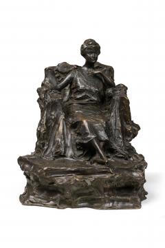 PAUL TROUBETZKOY bronze figure of 19th century seated woman Mary Clark de Brab - 4626089