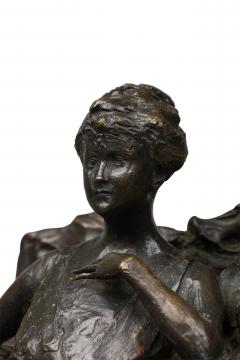 PAUL TROUBETZKOY bronze figure of 19th century seated woman Mary Clark de Brab - 4626093