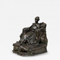 PAUL TROUBETZKOY bronze figure of 19th century seated woman Mary Clark de Brab - 4627974