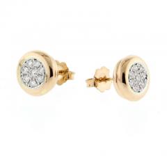 PAVE DIAMOND PAV DONUT EARRINGS IN PINK GOLD - 2768523