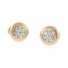 PAVE DIAMOND PAV DONUT EARRINGS IN PINK GOLD - 2769947