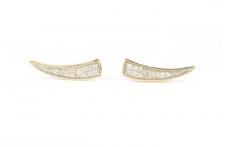 PAVE DIAMOND TUSK POST EARRINGS - 3642652