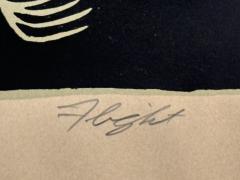 PENCIL SIGNED ABSTRACT BIRD TITLED FLIGHT - 4503387