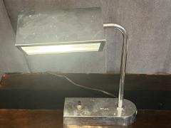 PETER PFISTERER RARE ART DECO CHROME AND CAST PLEXIGLASS ADJUSTABLE DESK LAMP BY PETER PFISTERER - 4124858