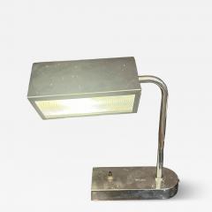 PETER PFISTERER RARE ART DECO CHROME AND CAST PLEXIGLASS ADJUSTABLE DESK LAMP BY PETER PFISTERER - 4127741