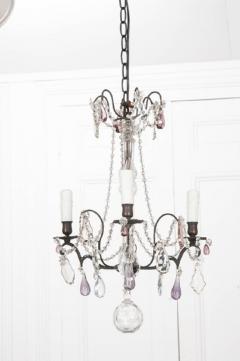 PETITE FRENCH 19TH CENTURY IRON CRYSTAL CHANDELIER - 667157