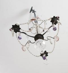 PETITE FRENCH 19TH CENTURY IRON CRYSTAL CHANDELIER - 667159