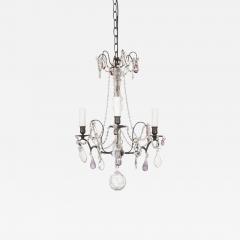 PETITE FRENCH 19TH CENTURY IRON CRYSTAL CHANDELIER - 668593