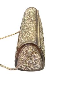 PETITE PIERCED FLORAL DESIGN SILVER PLATED HANDBAG - 4577943