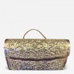 PETITE PIERCED FLORAL DESIGN SILVER PLATED HANDBAG - 4578744