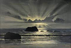 PIERRE MAXIM MID CENTURY AFTER THE STORM OIL PAINTING BY PIERRE MAXIM - 3706601