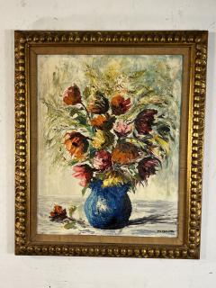 PIERRE MAXIM MID CENTURY IMPASTO OIL ON CANVAS OF VASE WITH FLOWERS BY PIERRE MAXIM - 3645724