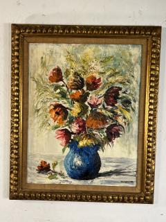 PIERRE MAXIM MID CENTURY IMPASTO OIL ON CANVAS OF VASE WITH FLOWERS BY PIERRE MAXIM - 3645725