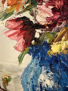 PIERRE MAXIM MID CENTURY IMPASTO OIL ON CANVAS OF VASE WITH FLOWERS BY PIERRE MAXIM - 3645729