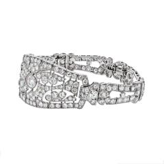 PLATINUM 12 00 CARAT ART DECO OPENWORK DIAMOND BRACELET - 2512467