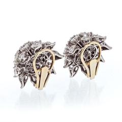 PLATINUM 12 00CTW ROUND CUT DIAMOND CLUSTER EARRINGS - 2473611