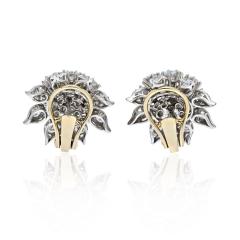 PLATINUM 12 00CTW ROUND CUT DIAMOND CLUSTER EARRINGS - 2473612