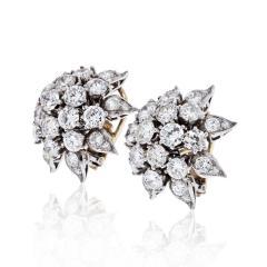 PLATINUM 12 00CTW ROUND CUT DIAMOND CLUSTER EARRINGS - 2473613