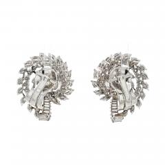 PLATINUM 16 00CTTW CLUSTER DIAMOND CLIP EARRINGS - 2939897