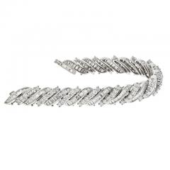 PLATINUM 16 50CTS MIDCENTURY ROUND AND BAGUETTE BRACELET - 2979194