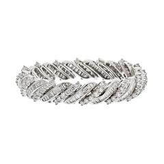 PLATINUM 16 50CTS MIDCENTURY ROUND AND BAGUETTE BRACELET - 2980164