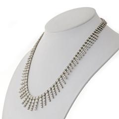 PLATINUM 18K WHITE GOLD 23 CARAT DIAMOND BIB NECKLACE - 2153010