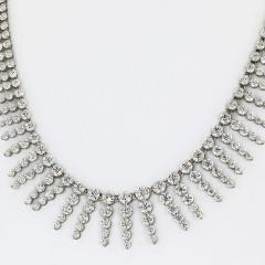 PLATINUM 18K WHITE GOLD 23 CARAT DIAMOND BIB NECKLACE - 2153012