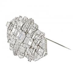 PLATINUM 1930S DECO DIAMOND DOUBLE CLIP BROOCH - 2996976