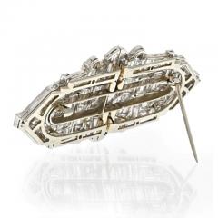 PLATINUM 1930S DECO DIAMOND DOUBLE CLIP BROOCH - 2996977