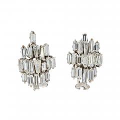 PLATINUM 1960S BAGUETTE DIAMOND EARRINGS - 2249896