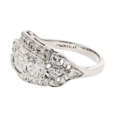 PLATINUM 2 50CTTW DECO DIAMOND THREE STONE RIGHT HAND RING - 3019804