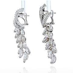 PLATINUM 21 CARAT DIAMOND SPRAY MARQUISE CUT EARRINGS - 2444508