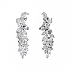 PLATINUM 21 CARAT DIAMOND SPRAY MARQUISE CUT EARRINGS - 2450933