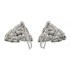 PLATINUM 25 CARAT ART DECO DIAMOND DOUBLE CLIP BROOCH - 3344073