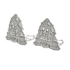 PLATINUM 25 CARAT ART DECO DIAMOND DOUBLE CLIP BROOCH - 3344076