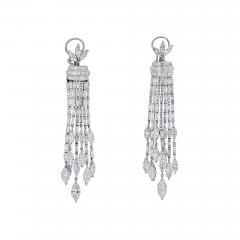 PLATINUM 27 CARAT DIAMOND HANGING CHANDELIER EARRINGS - 2153830